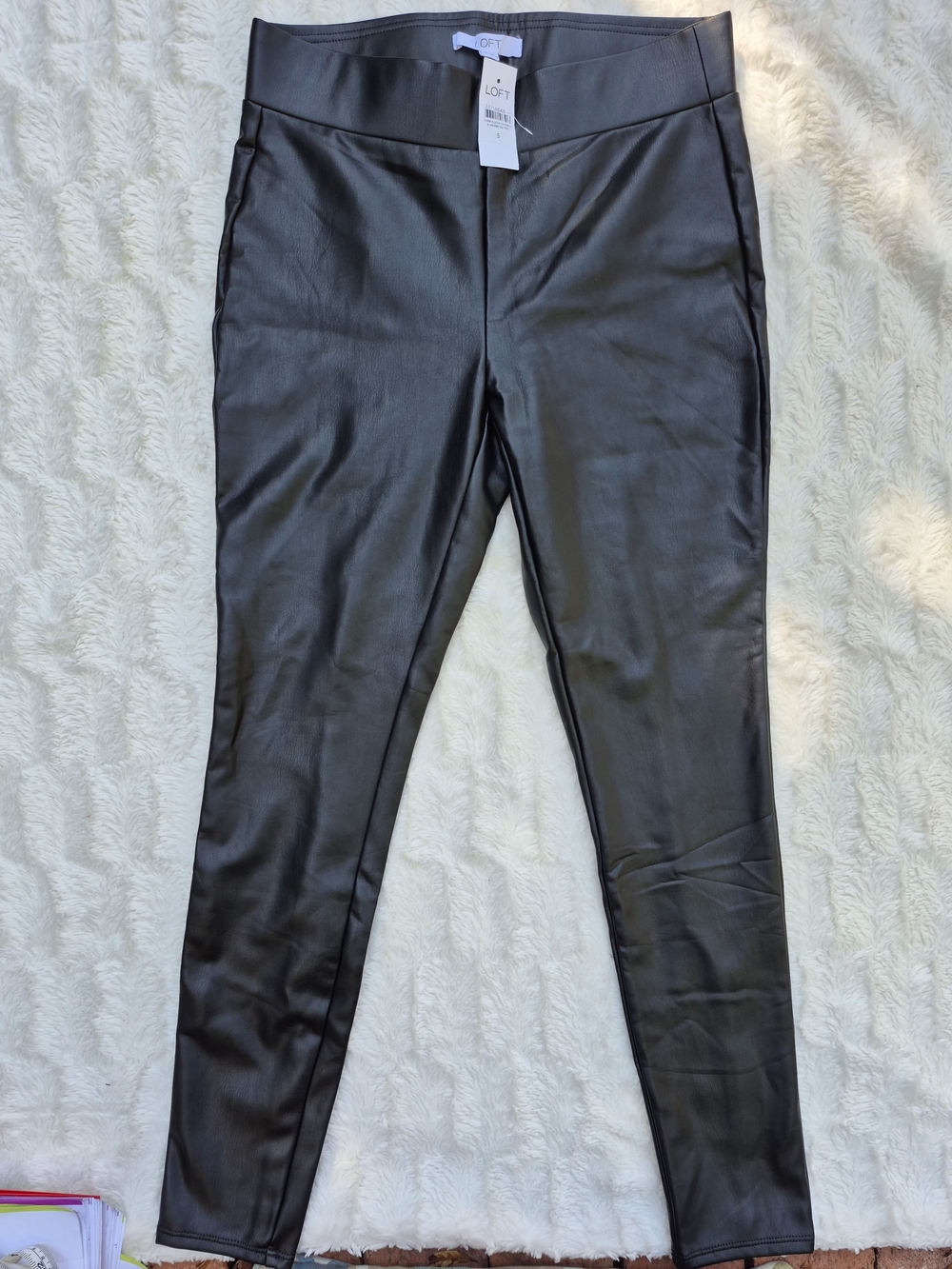 LOFT Black Faux-Leather Leggings